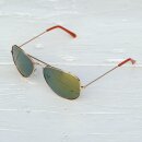 Aviator Sunglasses - L - gold mirrored