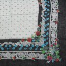 Cotton scarf - Flowers 2 black - squared kerchief