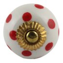 Möbelknauf aus Keramik Shabby Chic - Punkte -...