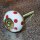 Ceramic door knob shabby chic - Dots - white-red