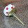 Ceramic door knob shabby chic - Dots - white-red