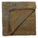 Baumwolltuch - Indisches Muster 1 - braun Lurex silber - quadratisches Tuch