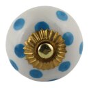 Möbelknauf aus Keramik Shabby Chic - Punkte -...