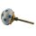 Ceramic door knob shabby chic - Dots - white-blue