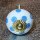 Ceramic door knob shabby chic - Dots - white-blue