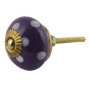 Möbelknauf aus Keramik Shabby Chic - Punkte -...