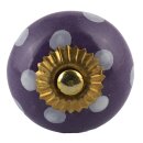 Möbelknauf aus Keramik Shabby Chic - Punkte -...