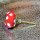 Ceramic door knob shabby chic - Dots - red-white