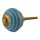 Ceramic door knob shabby chic - Stripes - blue-white