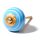 Ceramic door knob shabby chic - Stripes - blue-white