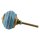 Ceramic door knob shabby chic - Stripes - blue-white