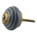 Möbelknauf aus Keramik Shabby Chic - Streifen -...