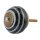 Ceramic door knob shabby chic - Stripes - black-white