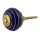 Ceramic door knob shabby chic - Stripes - dark blue-white