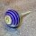 Ceramic door knob shabby chic - Stripes - dark blue-white