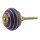 Ceramic door knob shabby chic - Stripes - purple-white