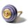 Ceramic door knob shabby chic - Stripes - purple-white