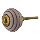 Möbelknauf aus Keramik Shabby Chic - Streifen -...