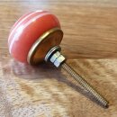 Ceramic door knob shabby chic - Stripes - orange-white