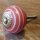 Ceramic door knob shabby chic - Stripes - orange-white