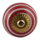 Möbelknauf aus Keramik Shabby Chic - Streifen -...