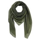 Baumwolltuch - Indisches Muster 1 - olivgrün Lurex gold - quadratisches Tuch