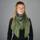 Cotton scarf - Indian pattern 1 - olive Lurex gold - squared kerchief