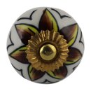 Möbelknauf aus Keramik Shabby Chic - Blume 02 -...