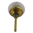 Ceramic door knob shabby chic - Flower 02 - yellow-brown