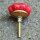 Ceramic door knob shabby chic Rosette - unicolour - red