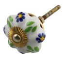 Möbelknauf aus Keramik Shabby Chic Rosette - Blume -...