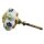 Ceramic door knob shabby chic Rosette - Flower - blue-orange-green