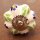 Ceramic door knob shabby chic Rosette - Flower - blue-orange-green