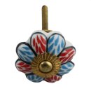 Möbelknauf aus Keramik Shabby Chic Rosette - Blume -...