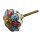 Ceramic door knob shabby chic Rosette - Flower - blue-red