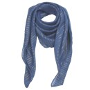 Cotton Scarf - blue - navy Lurex gold - squared kerchief