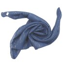 Cotton Scarf - blue - navy Lurex gold - squared kerchief