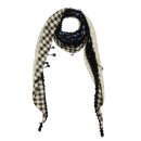 Scarf triangular - Flower pattern 2 - blue - black - white