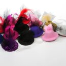 Haarklammer Hut & Feder glitzernd - Haarspange -...