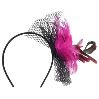 Alice band with feather 02 - pink