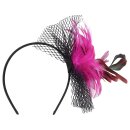 Haarreif mit Feder 02 - pink