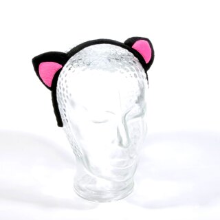 Haarreif mit pinken Katzenohren