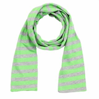 Shawl - grey - green striped - Muffler scarf