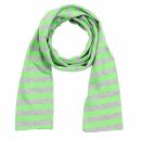 Shawl - grey - green striped - Muffler scarf