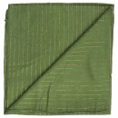 Baumwolltuch - grün Lurex gold - quadratisches Tuch