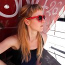 Freak Scene Sunglasses - M - red flexible temples