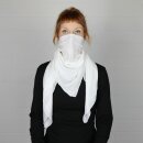 Cotton scarf - white - squared kerchief