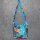 Stofftasche - Blumenmuster blau-rot - Stoffbeutel