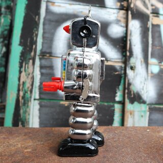 Roboter - High Wheel Robot - silber - Blechroboter