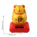 Lucky cat mouse - Maneki Neko - Waving cat - solar - 10,5 cm - gold